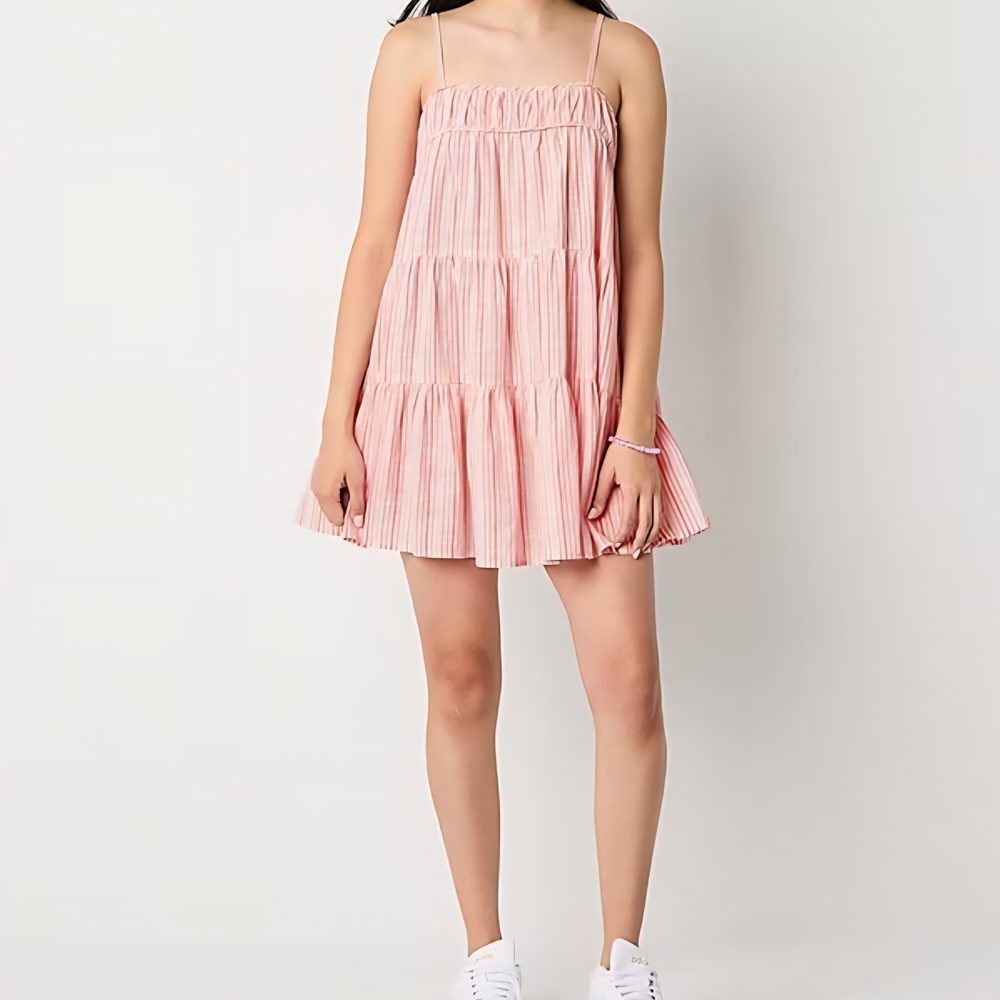 Arizona Jean Company Pink Striped Mini Dress